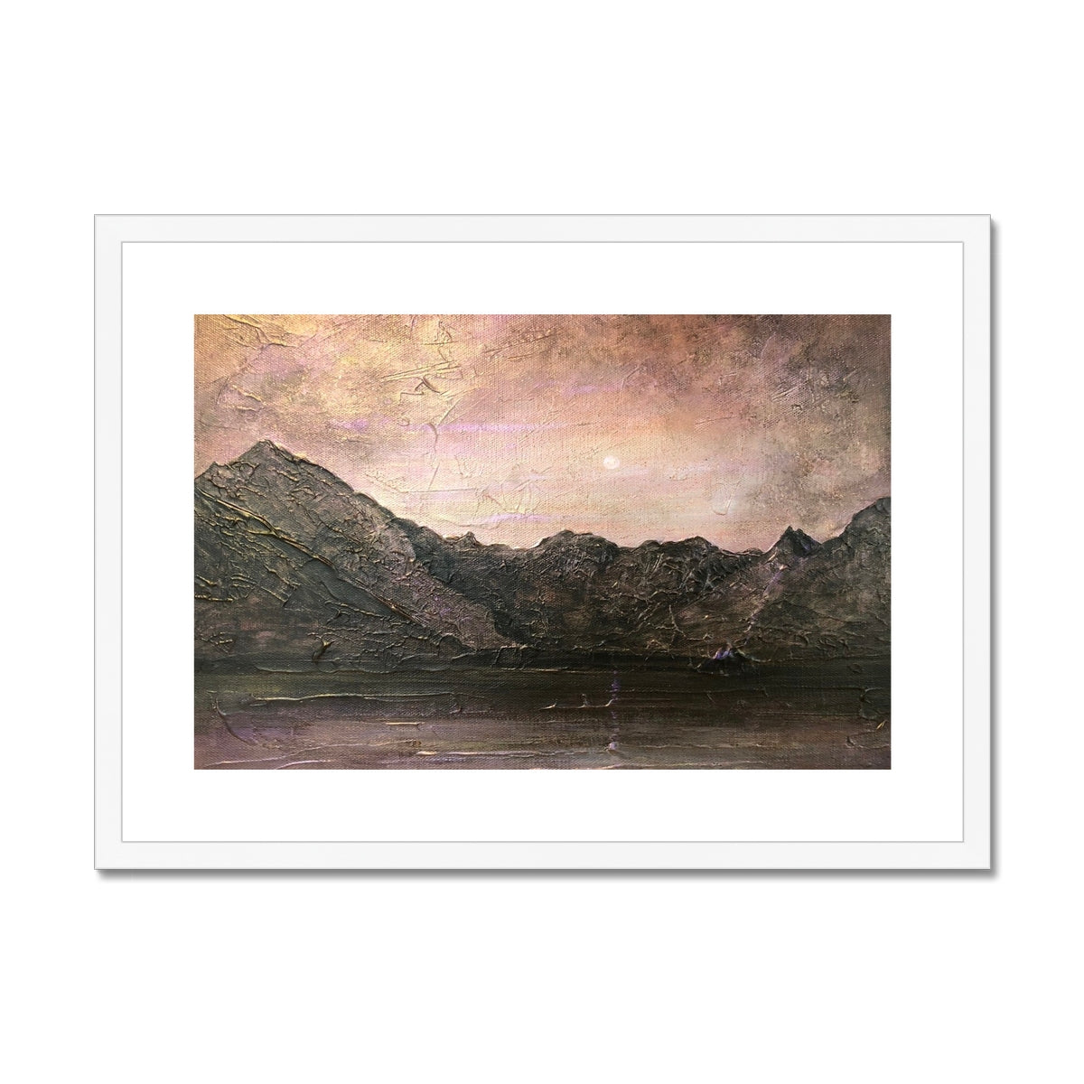 Dubh Ridge Moonlight Framed & Mounted Print.