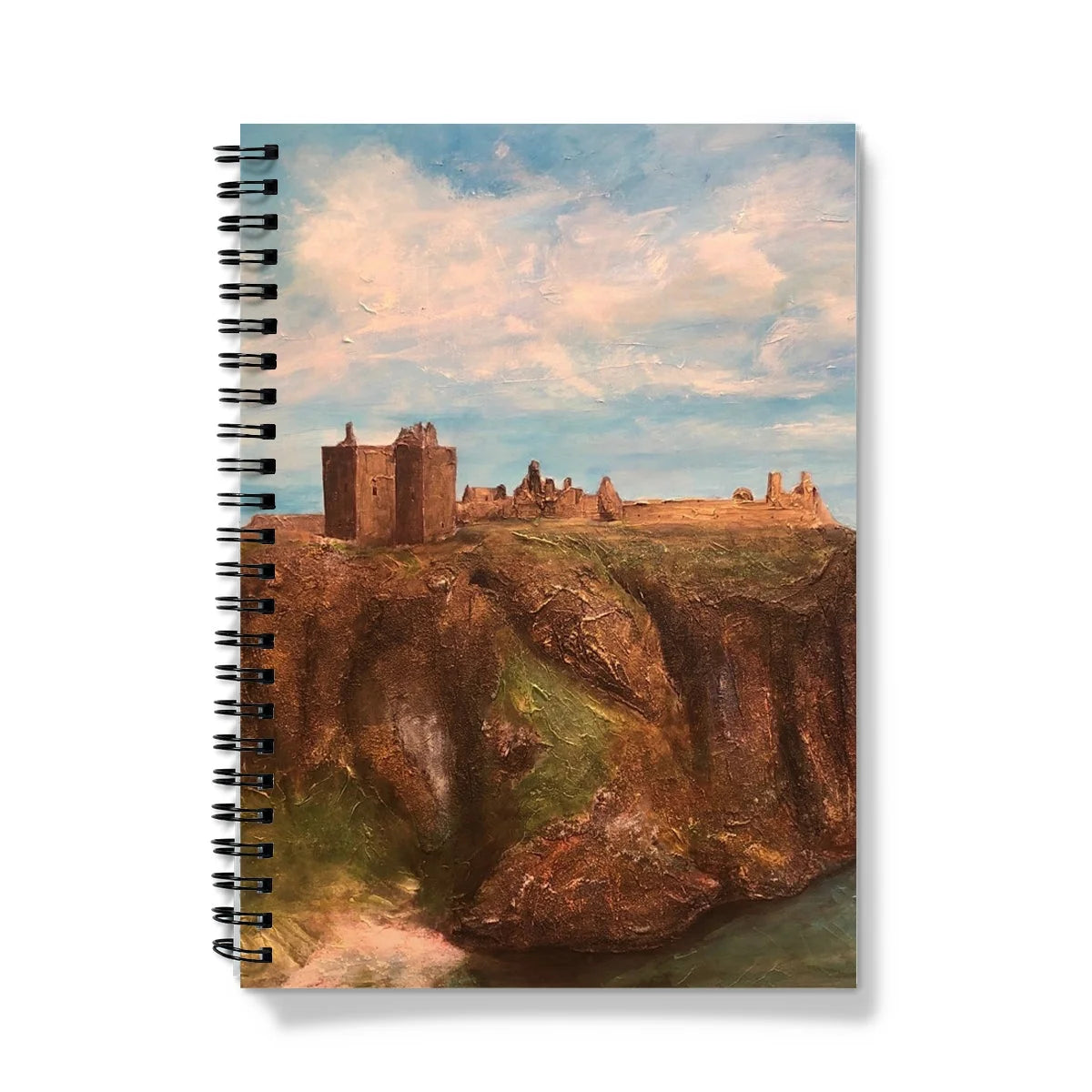 Dunnottar Castle Notebook - Historic & Iconic Art Gallery Scotland Worldwide Shipping Spiral-bound Notebook Painted Scottish Castles