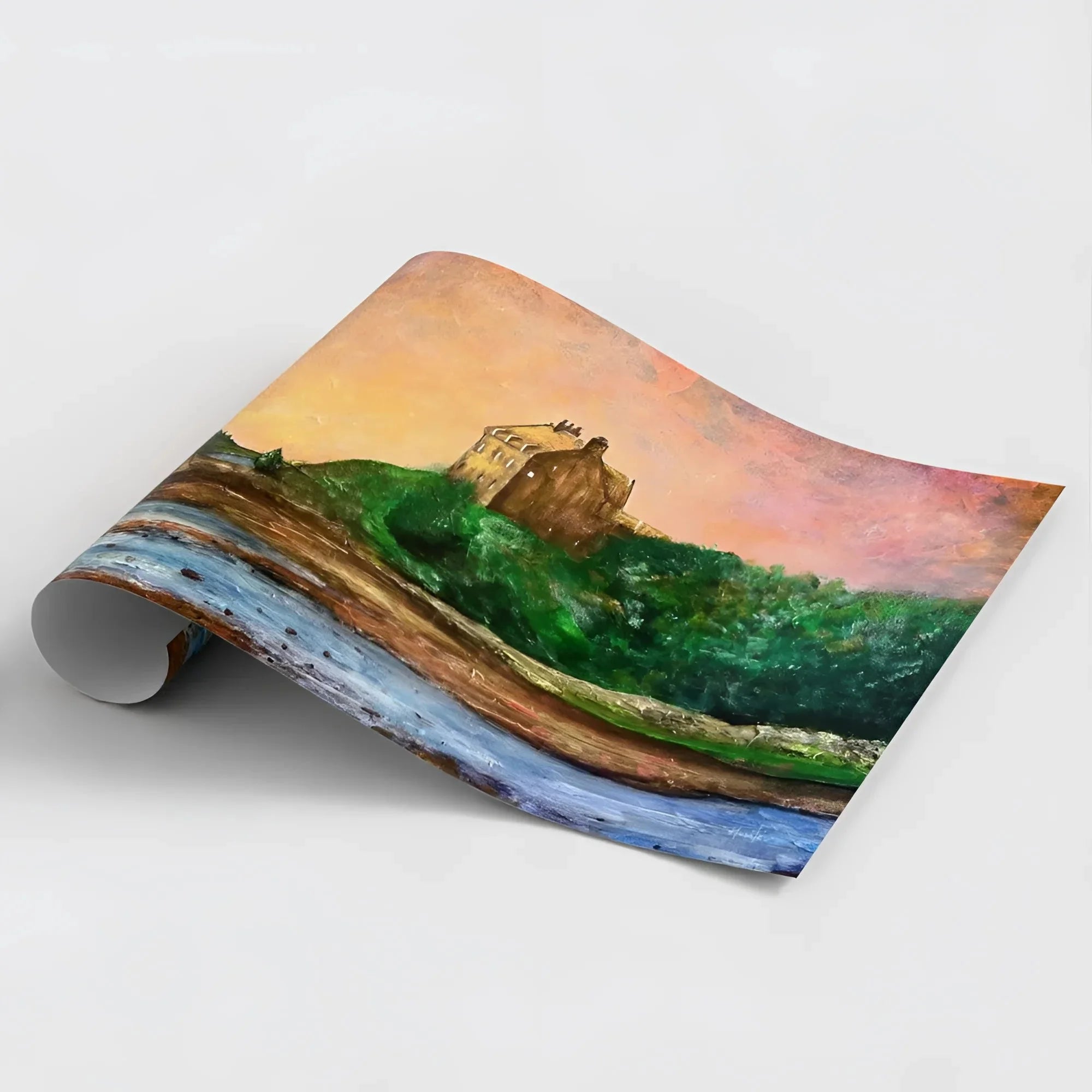 Duntrune Castle - Historic & Iconic Art Gallery Scotland Worldwide Shipping Rolled-up Art Print Scottish Castles Paintings and Fine Prints