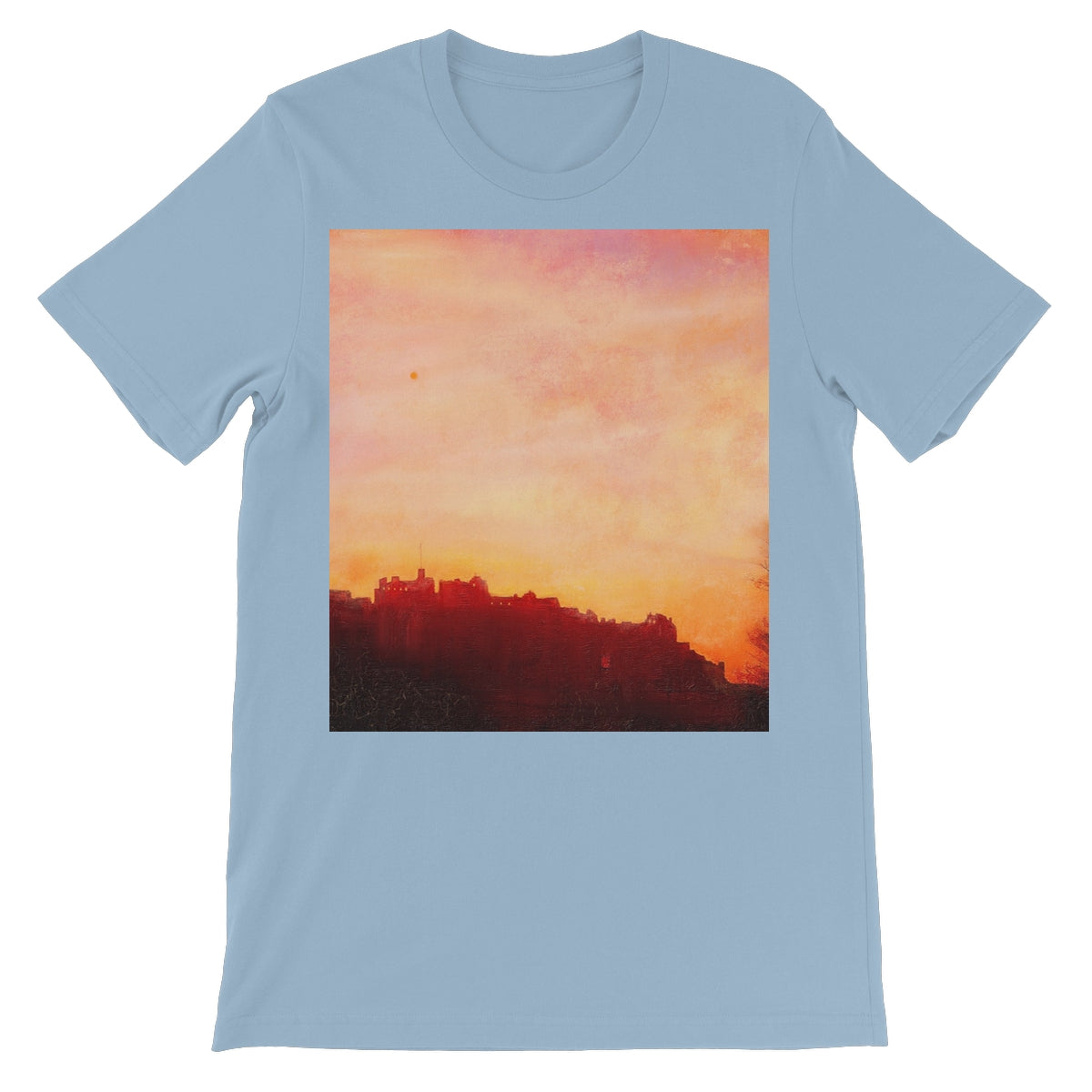 Edinburgh Castle Sunset Unisex Short Sleeve T-Shirt | Scottish Art Gifts