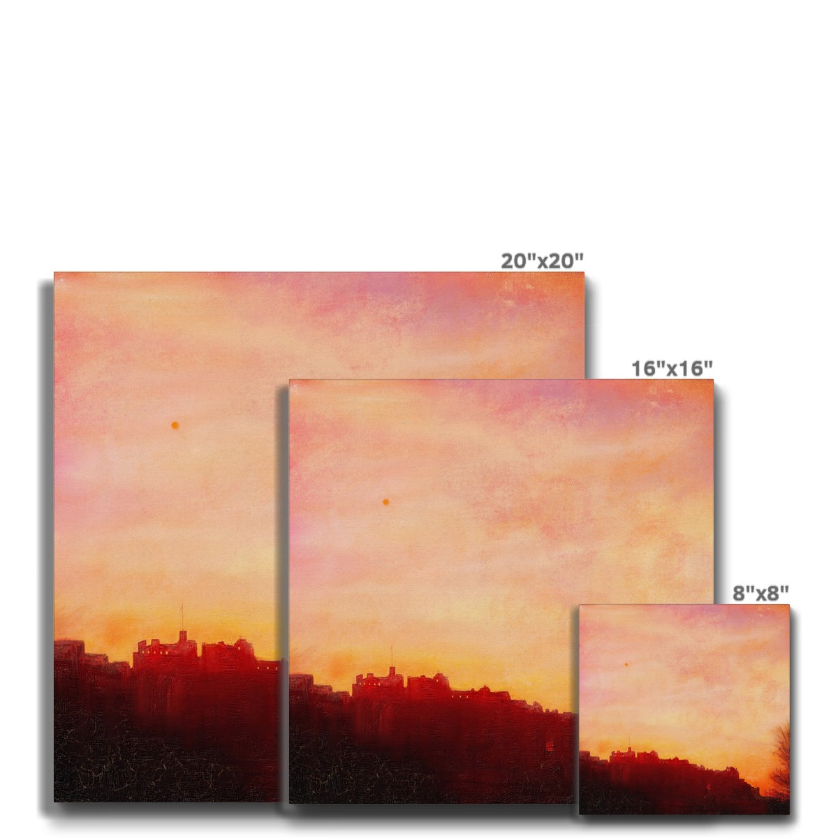 Edinburgh Castle Sunset Eco Canvas | Scottish Art Gifts