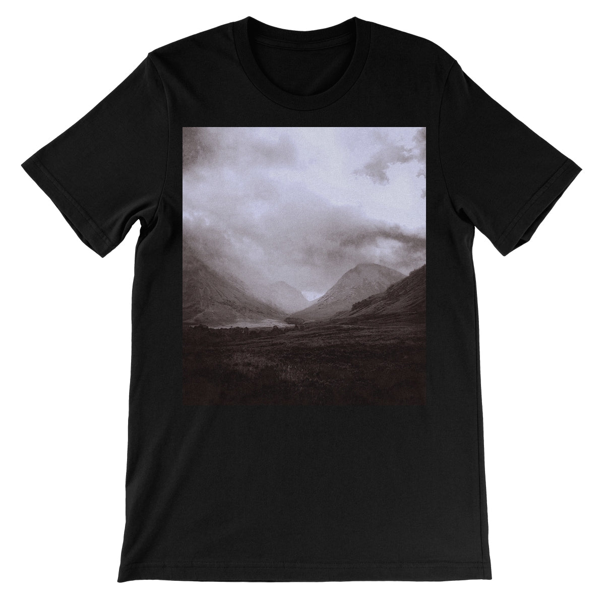 Glencoe Mist Unisex Short Sleeve T-Shirt | Scottish Art Gifts