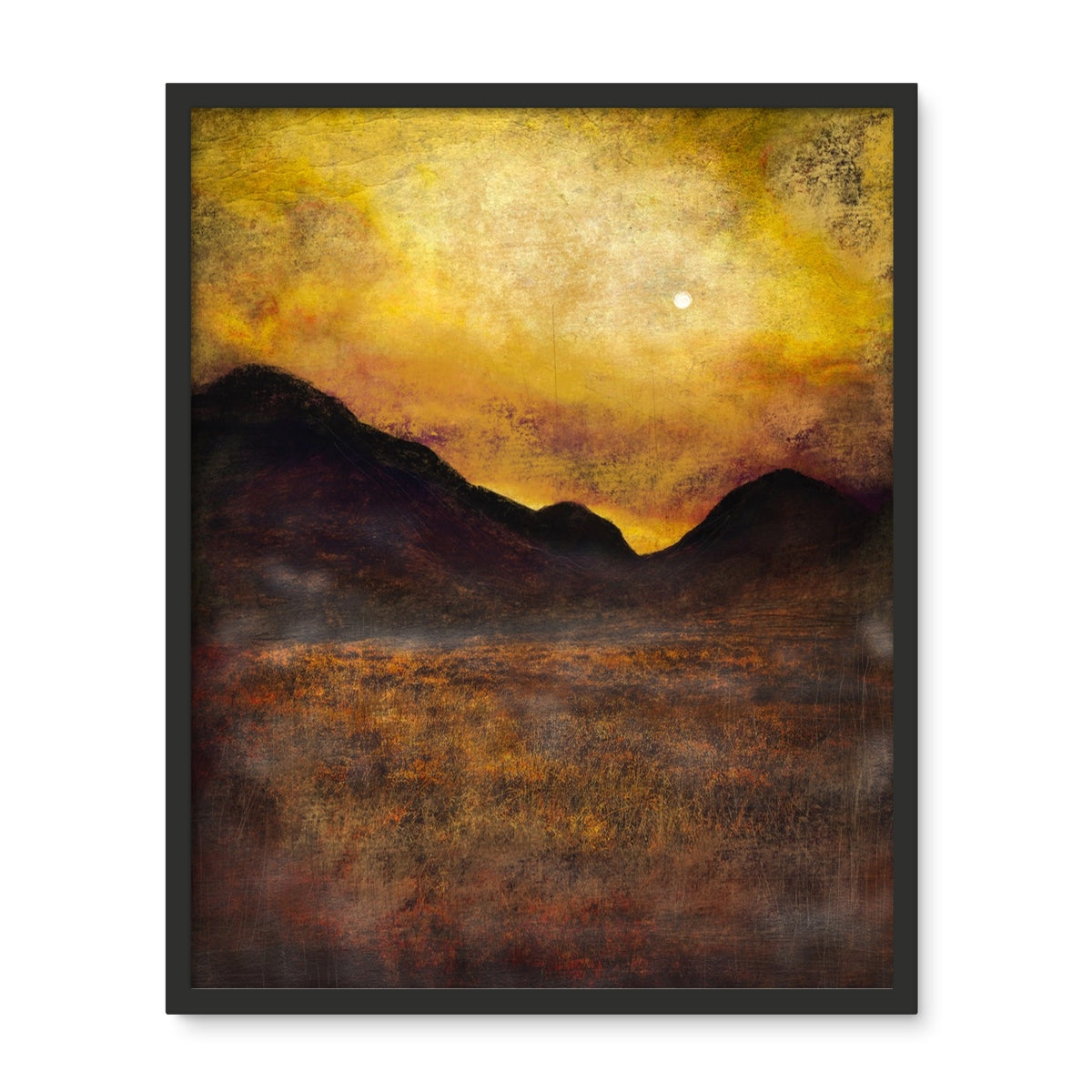 Glencoe Moonlight Framed Art Tile | Scottish Art Gifts