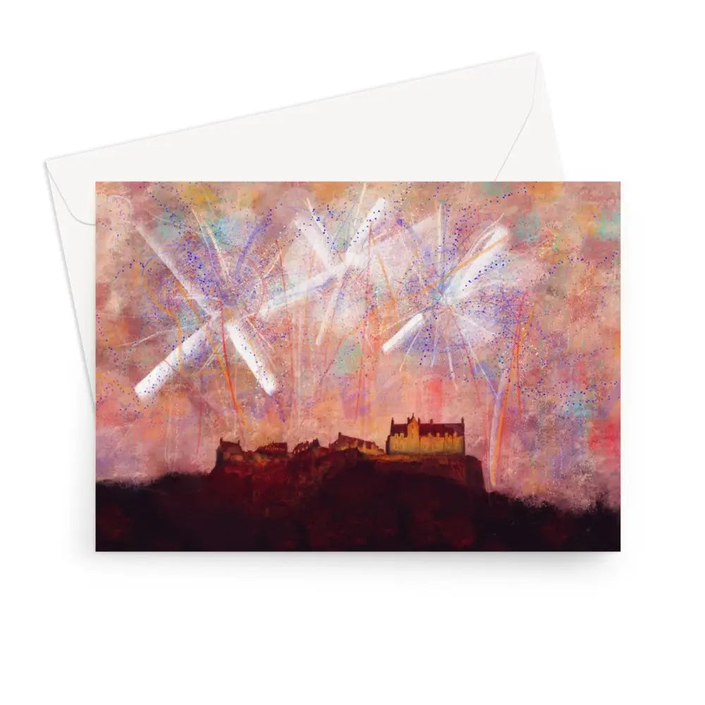 Edinburgh Castle Fireworks Greeting Card