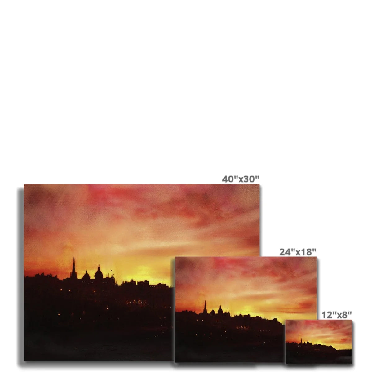 Edinburgh Sunset Original Cityscape Painting on Canvas - & Glasgow Art Gallery Scotland Worldwide Shipping Hunter Scottish Prints