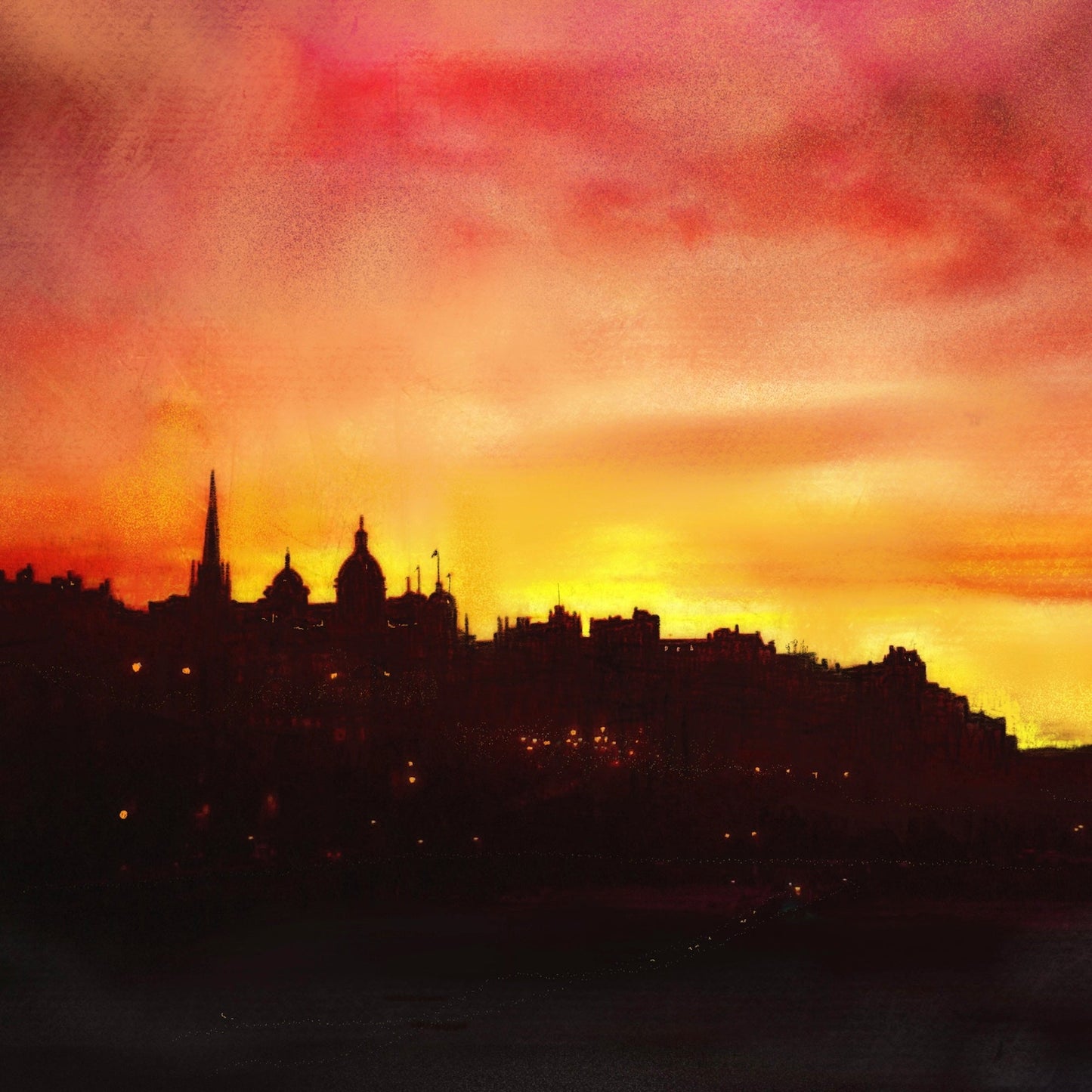 Edinburgh Sunset | Scotland In Your Pocket | Scottish Art Gifts