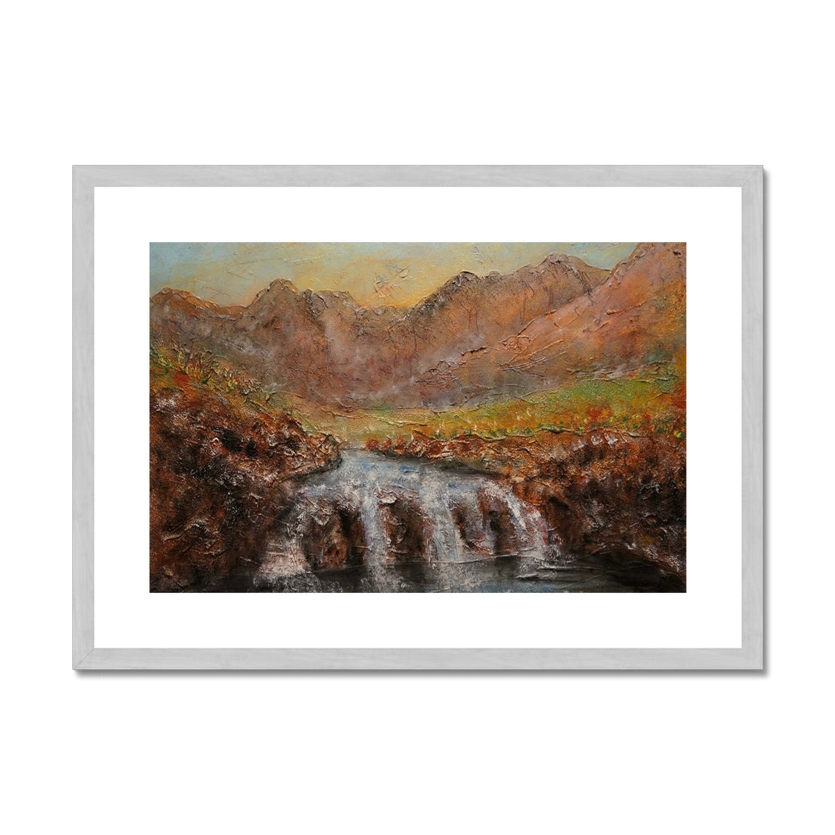 Fairy Pools Dawn Antique Framed & Mounted Print.