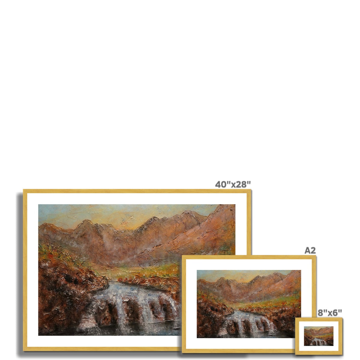 Fairy Pools Dawn Antique Framed & Mounted Print.