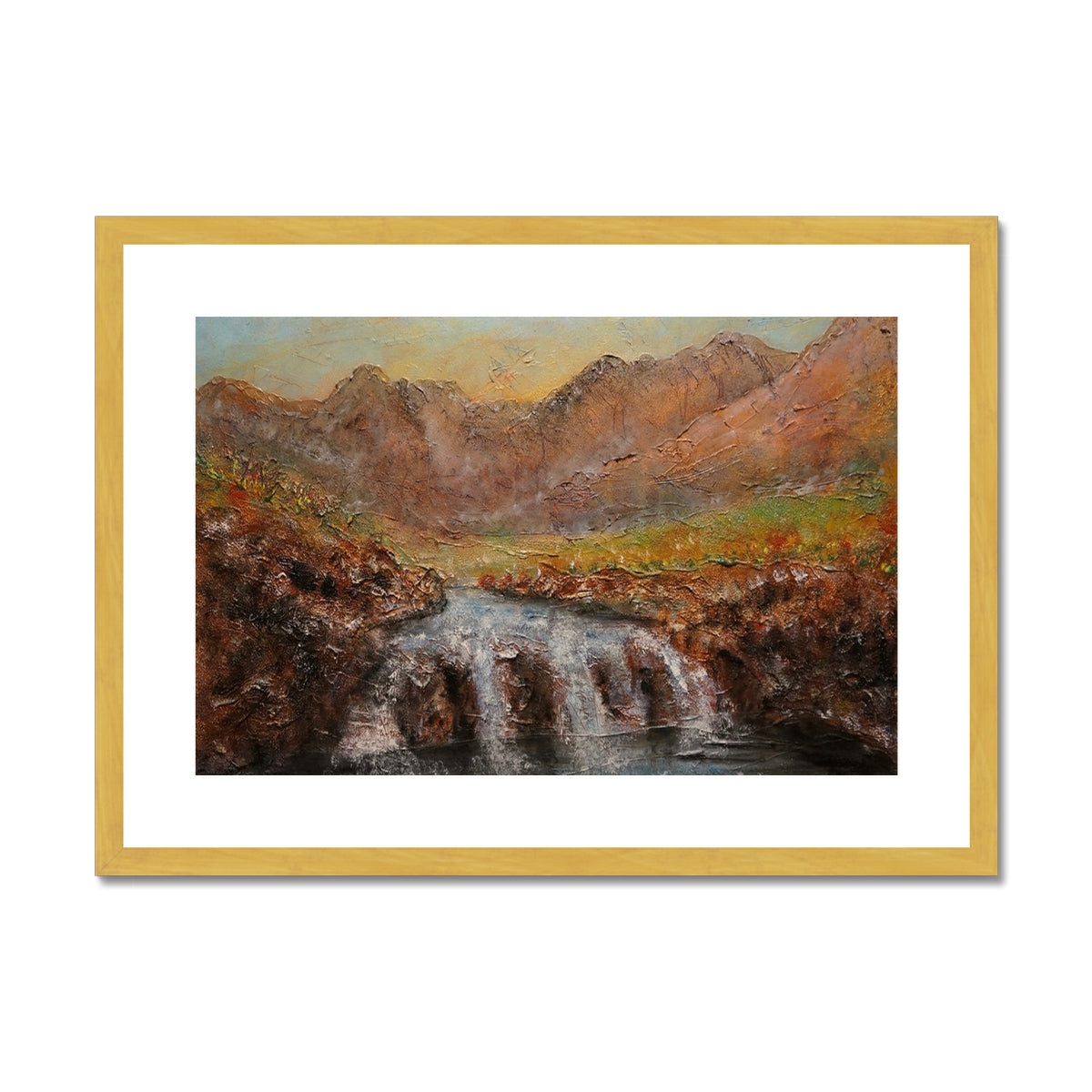 Fairy Pools Dawn Antique Framed & Mounted Print.