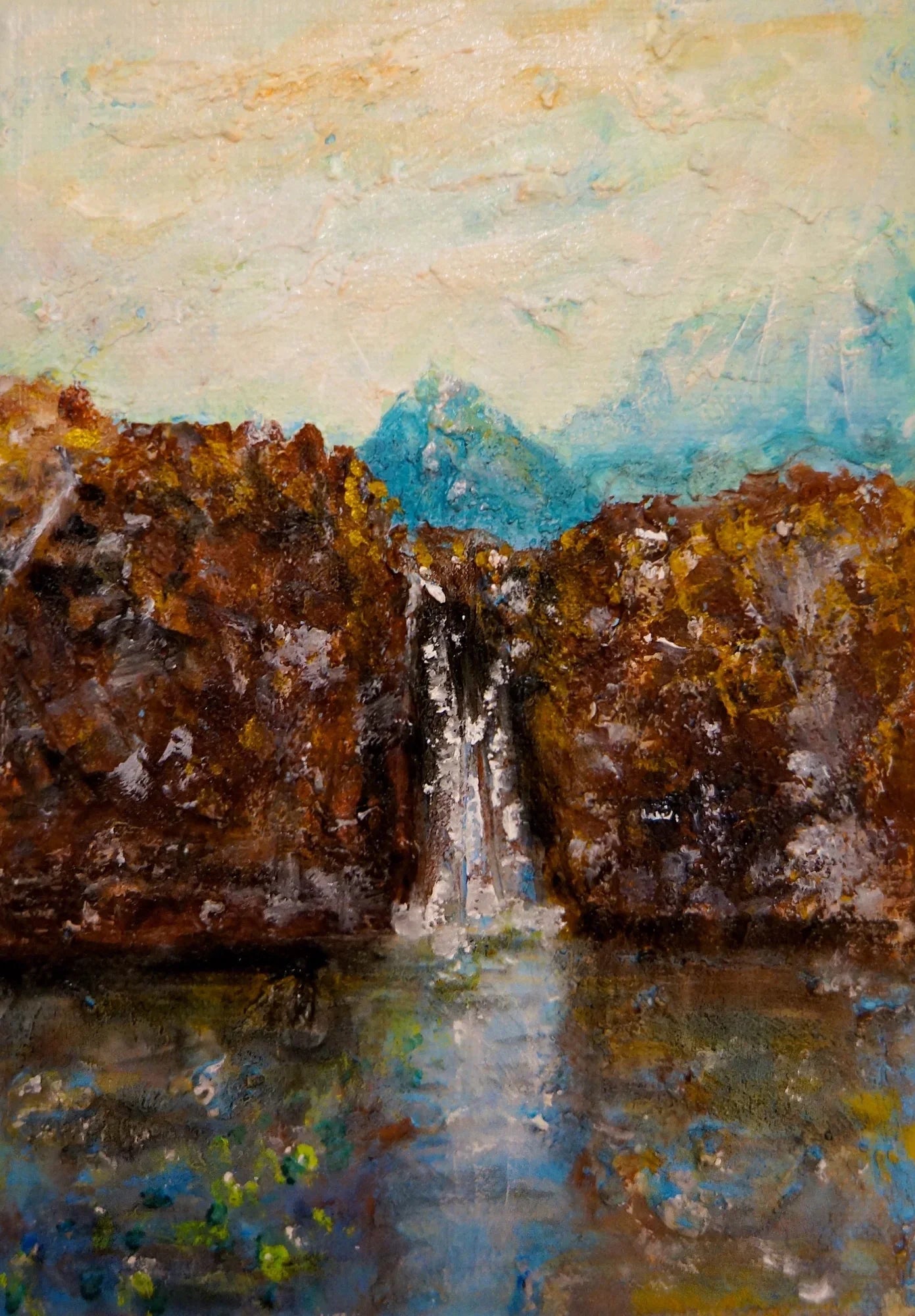 Fairy Pools Skye Wooden Art Block - Gallery Scotland Worldwide Shipping Textured Oil Painting Scottish Landscape Paintings and Prints