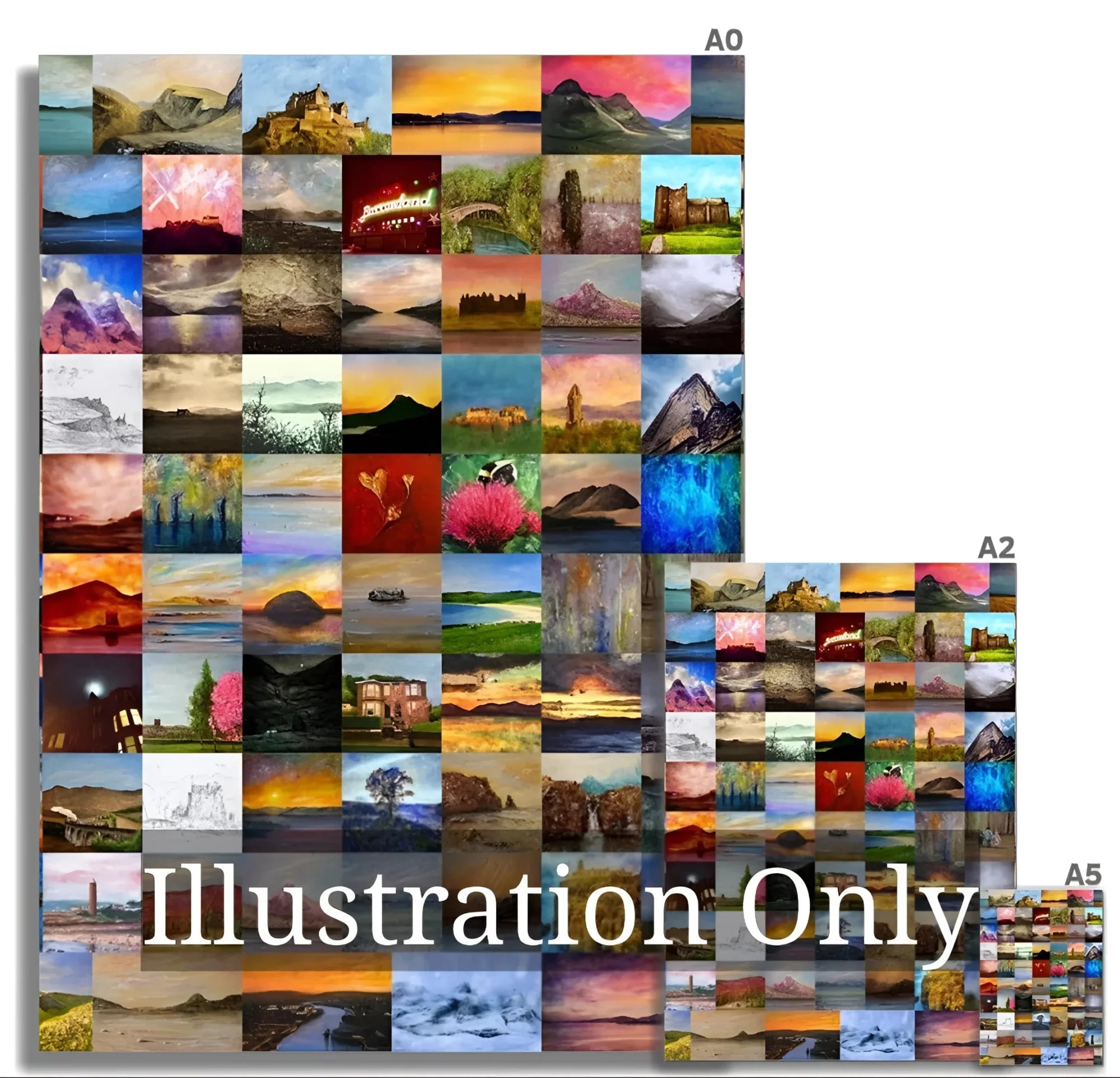 Fine Art Prints - Commission Scottish Artist Paintings Quick Buy Scotland Collage Landscape Paintings