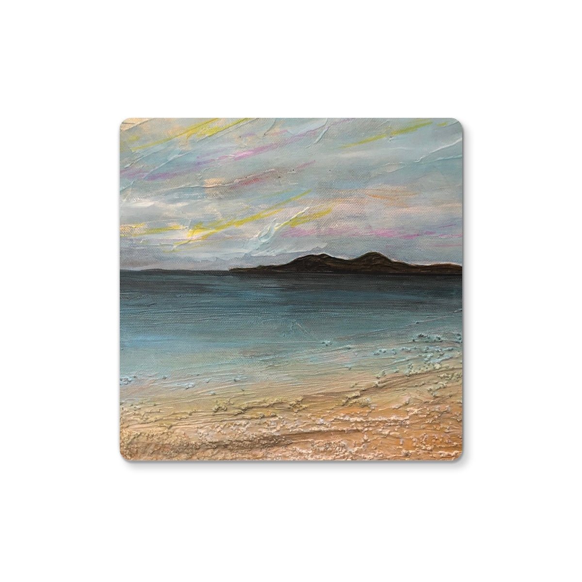 Garrynamonie Beach South Uist Coaster | Scottish Art Gifts