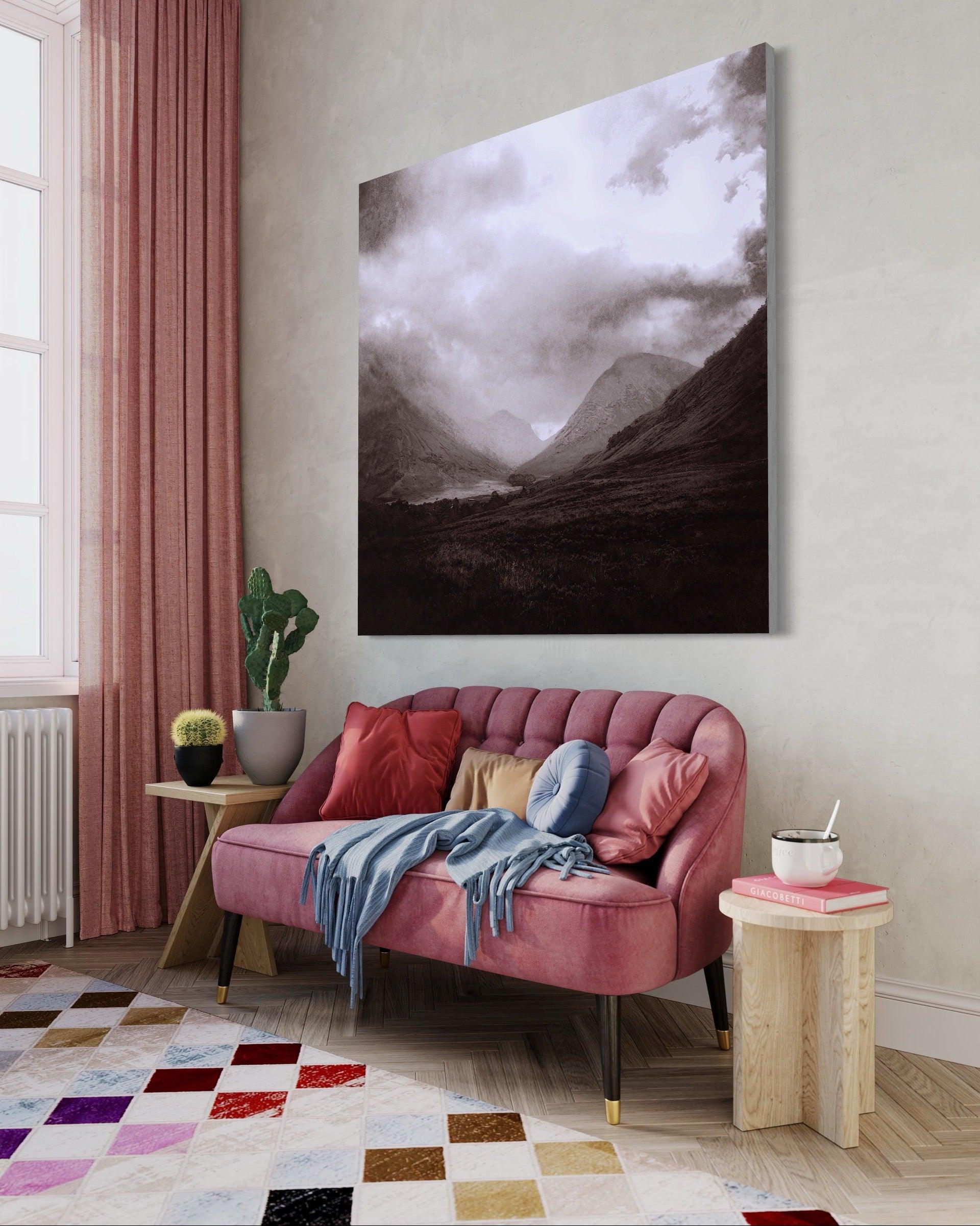 Glencoe Mist 50x50 inch Stretched Canvas Print