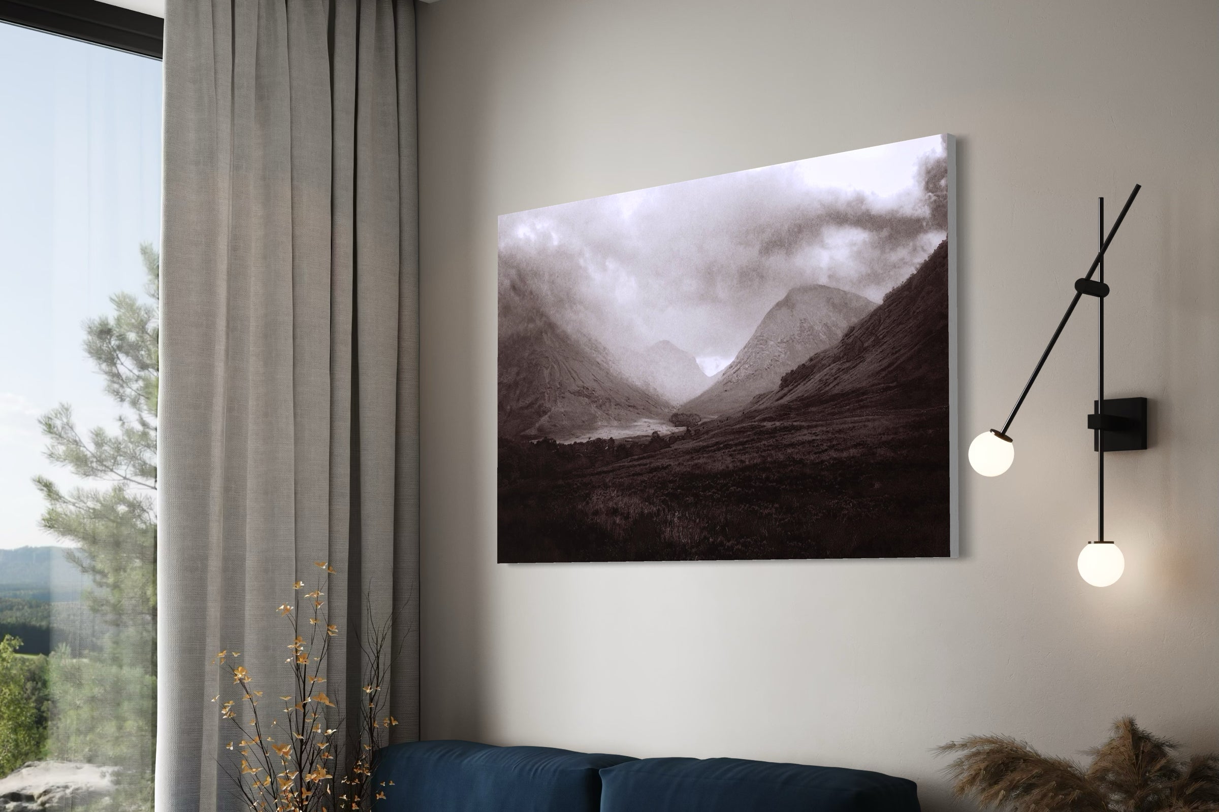 Glencoe Mist 60x40 inch Stretched Canvas Print