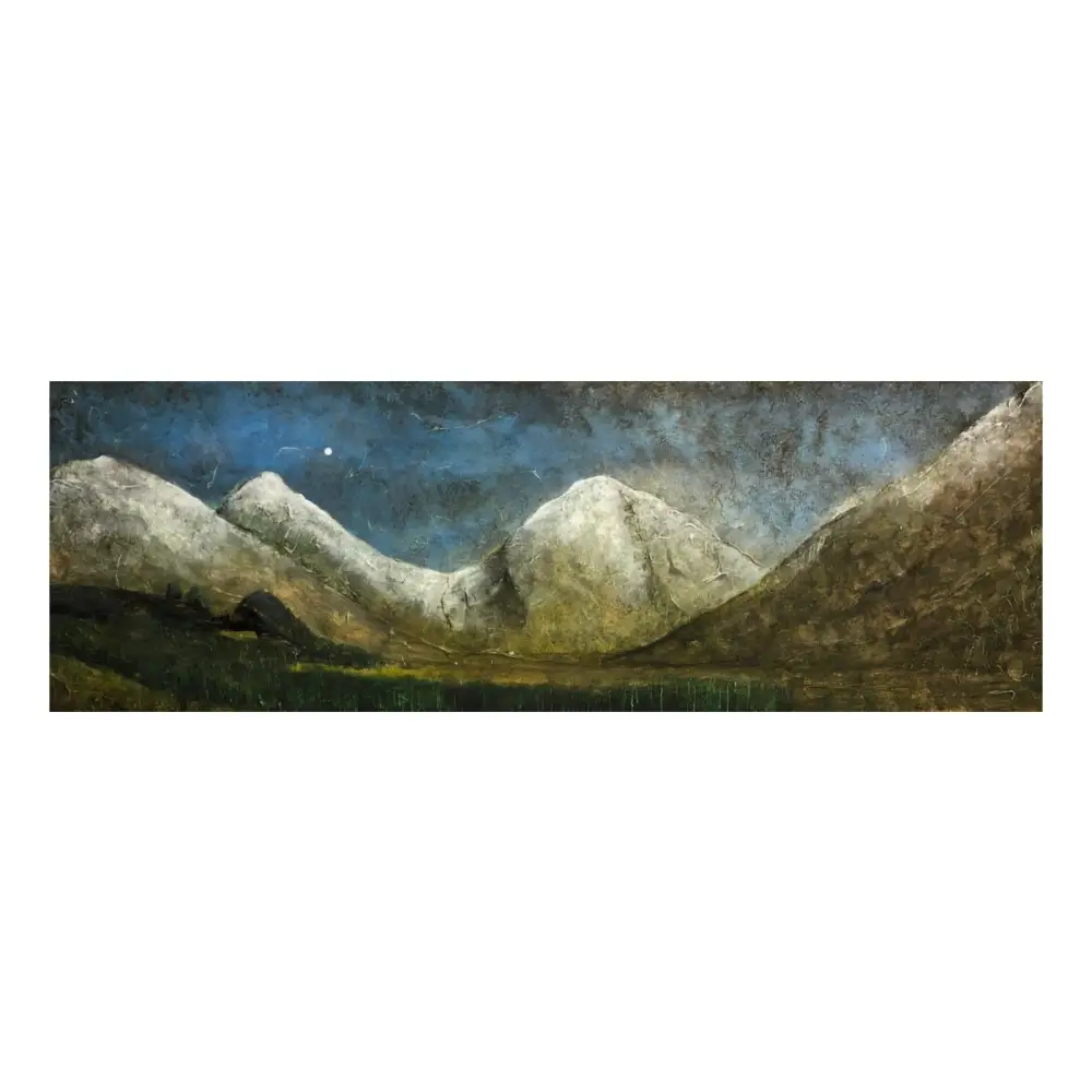 Glencoe Moonlit Snow - Scottish Panoramic Art - Gallery Scotland
