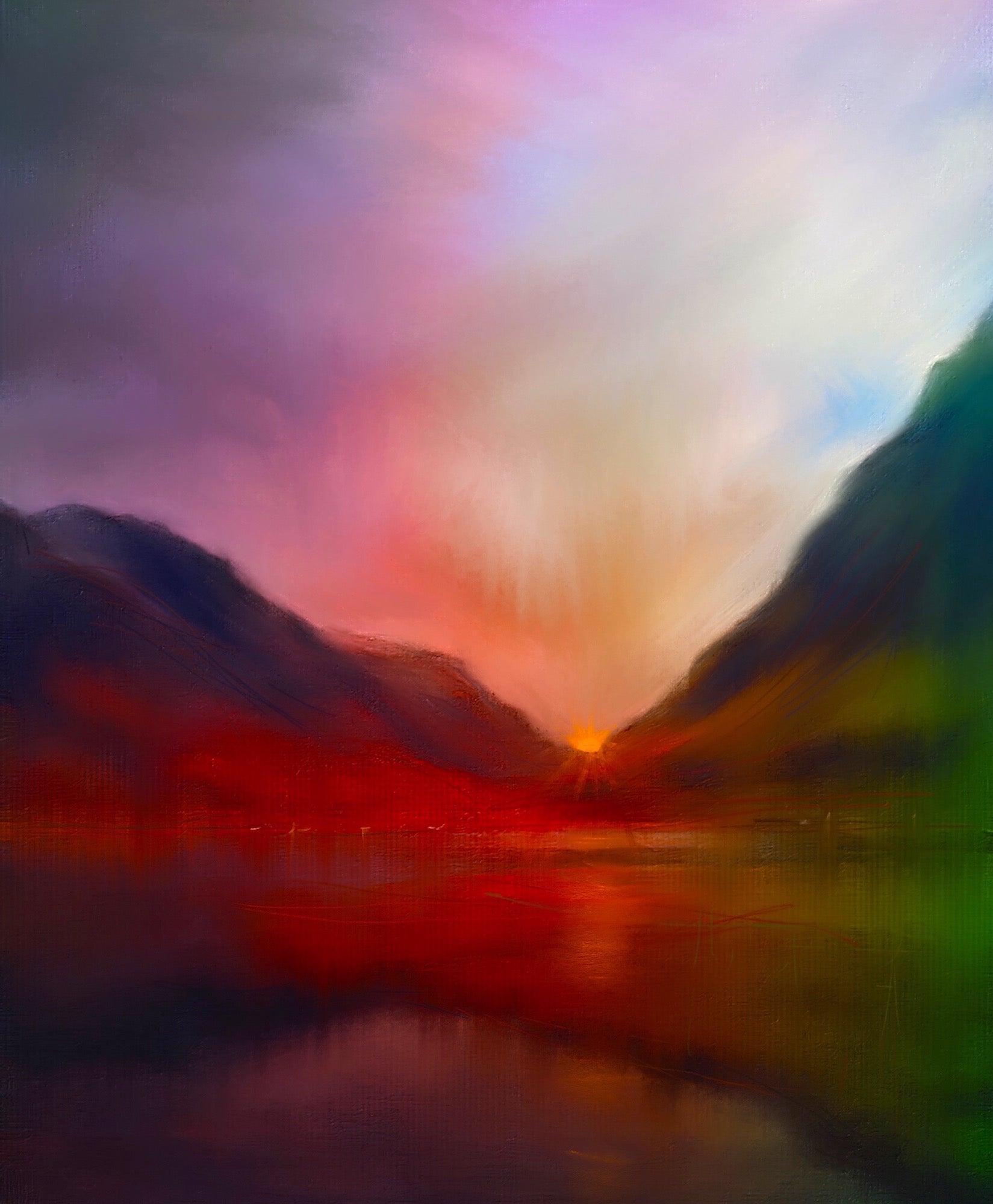 Glencoe Sunset 60x40 inch Stretched Canvas Print