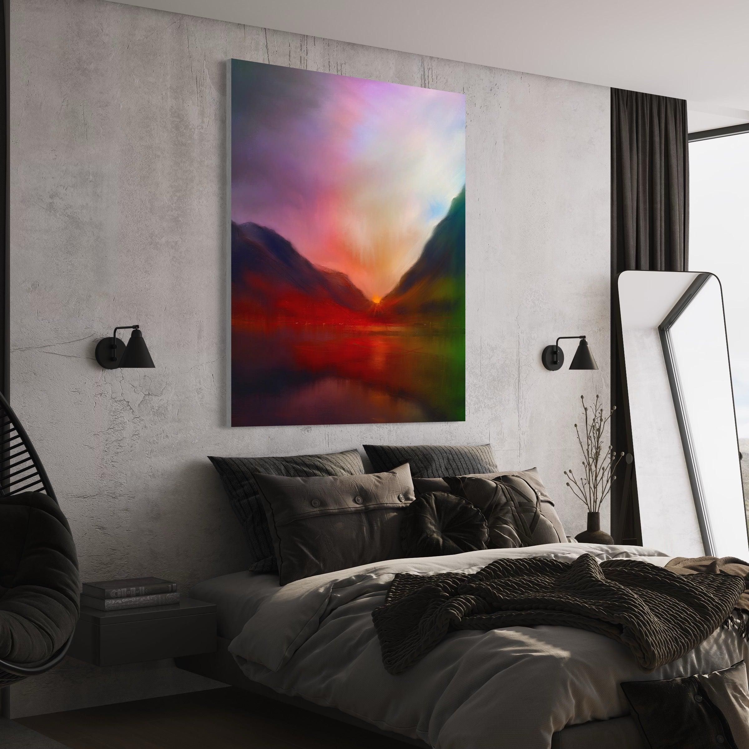 Glencoe Sunset 60x40 inch Stretched Canvas Print