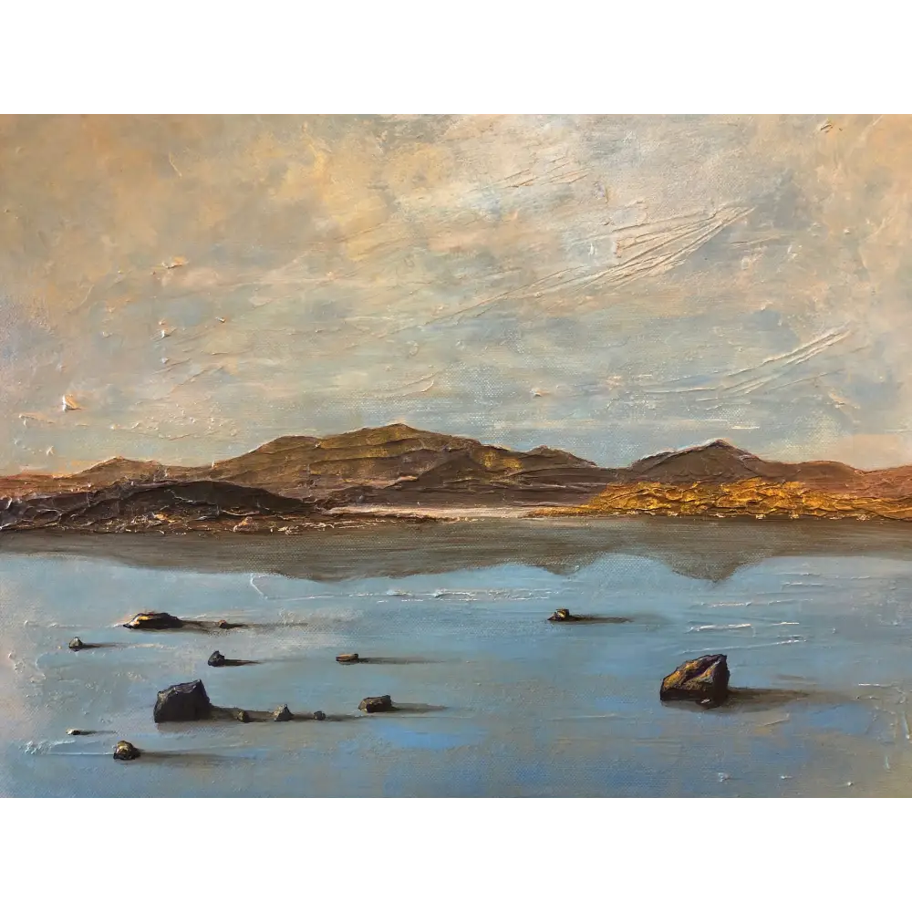 Impasto landscape painting of Loch Druidibeg South, Uist art prints from the Hebridean Islands