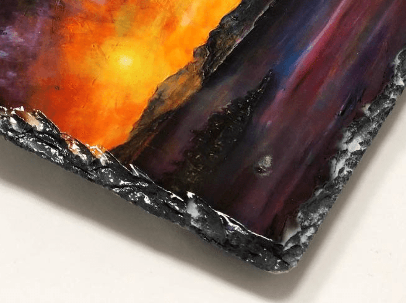Loch Faskally Dusk Scottish Slate Art | Scottish Art Gifts