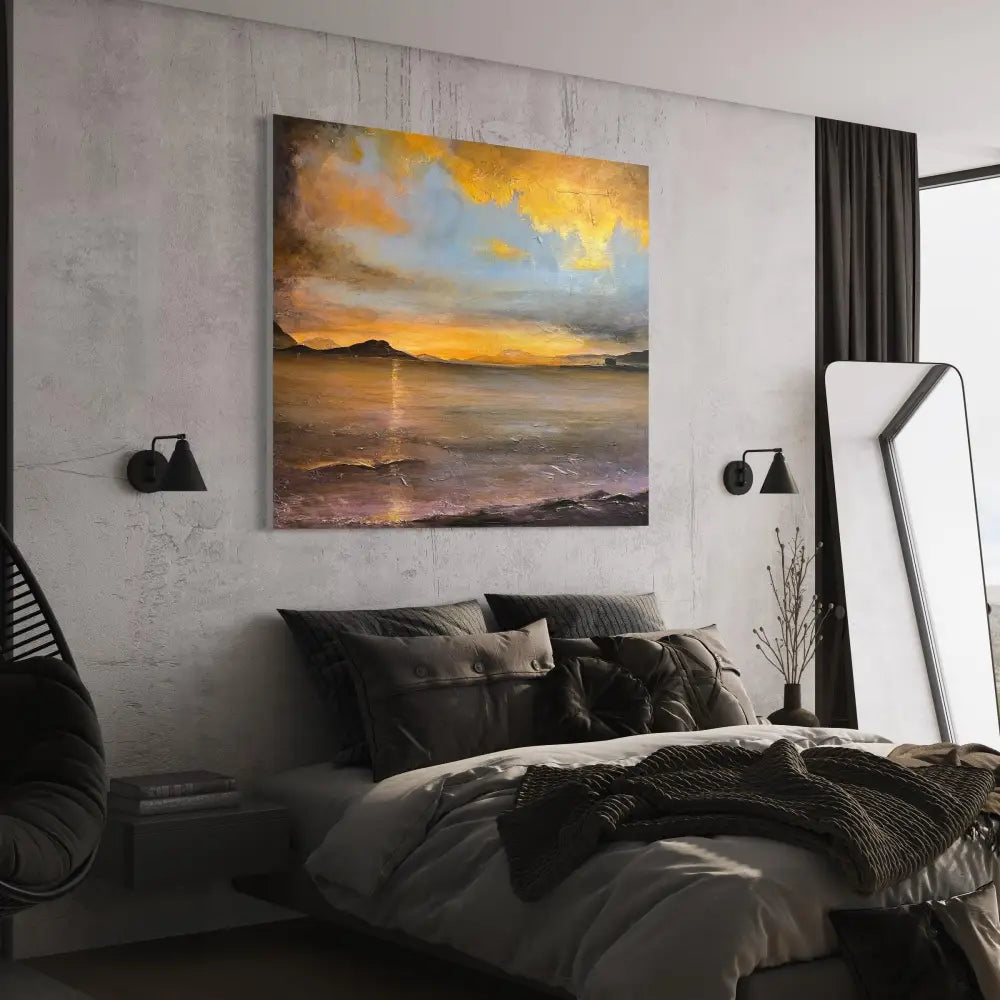Loch Linnhe Sunset Statement Interior Wall Art Canvas