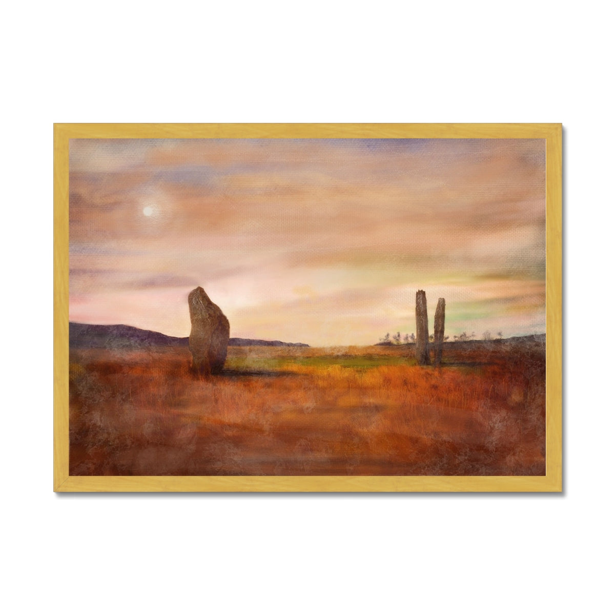 Machrie Moor Moonlight Antique Framed Print.
