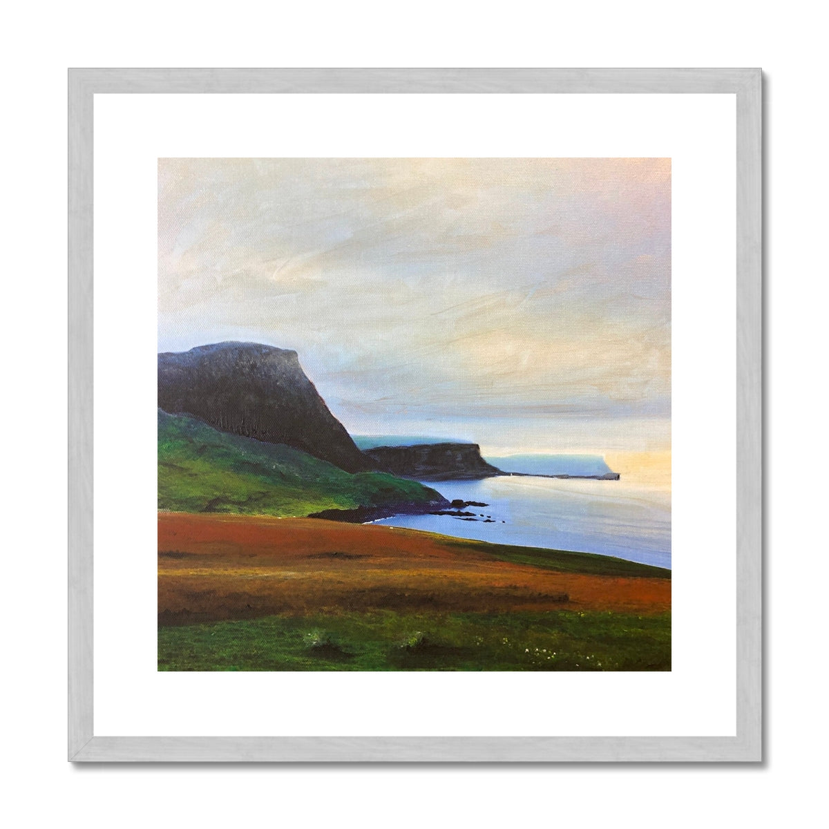 Neist Point Cliffs Antique Framed & Mounted Print.
