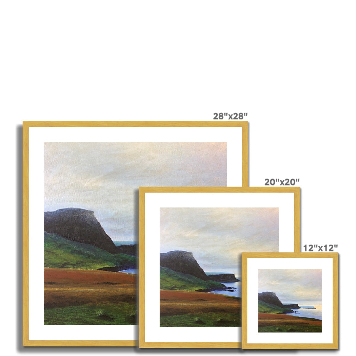 Neist Point Cliffs Antique Framed & Mounted Print.