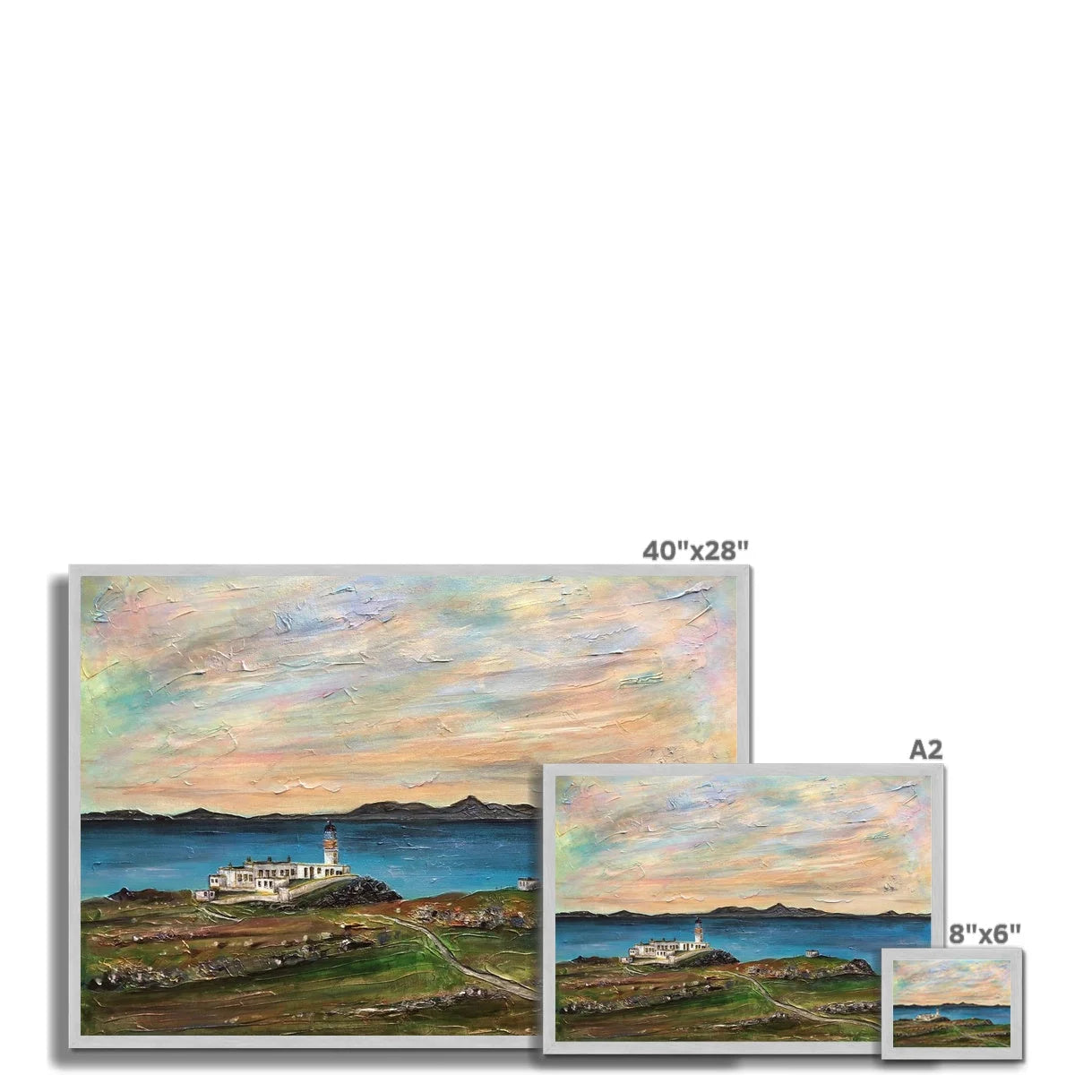 Neist Point Lighthouse Skye Antique Framed Print - Art Gallery Scotland Worldwide Shipping Scottish Landscape Paintings and Prints