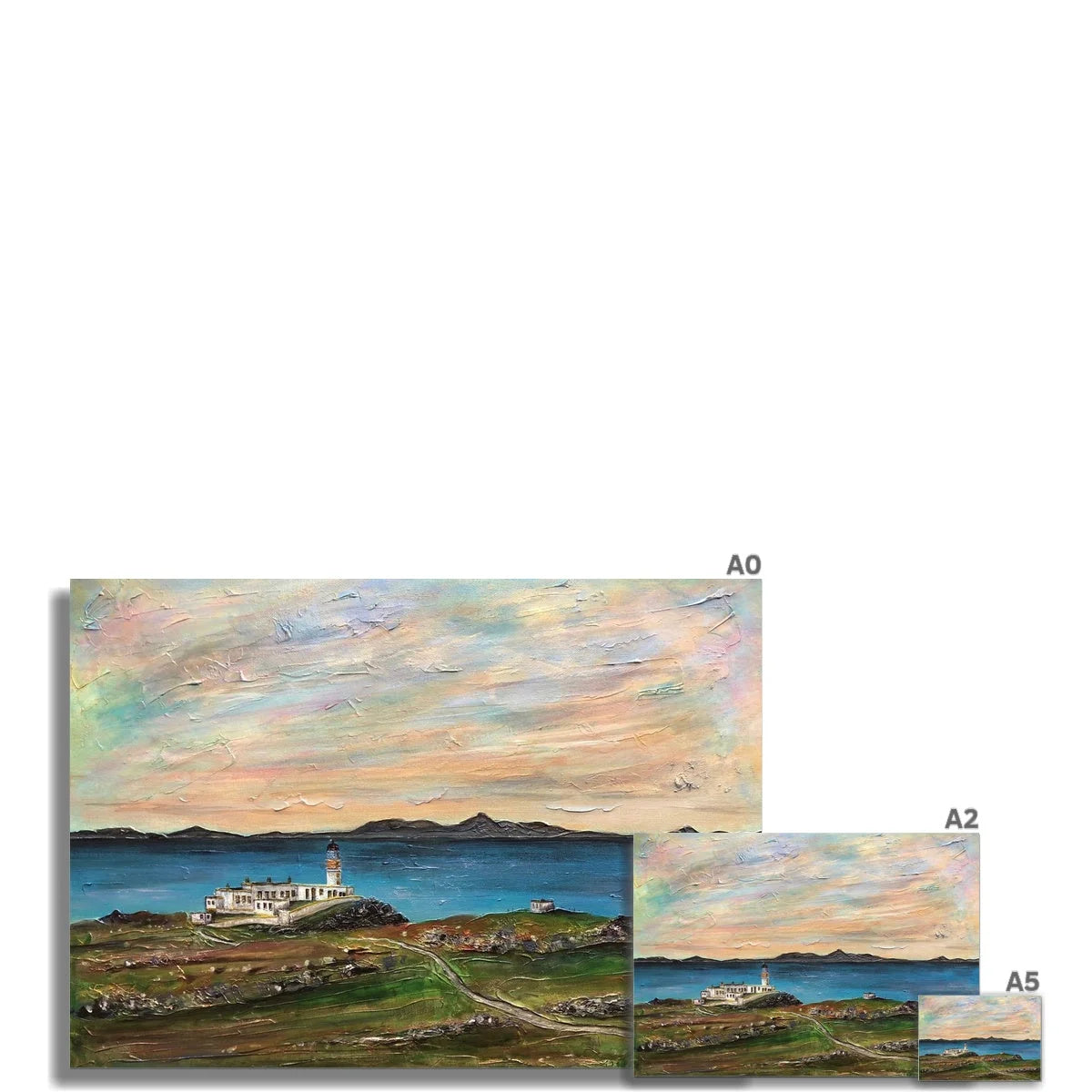 Neist Point Lighthouse Skye Fine Art Print - Gallery Scotland Worldwide Shipping Scottish Landscape Paintings and Prints by Artist Hunter
