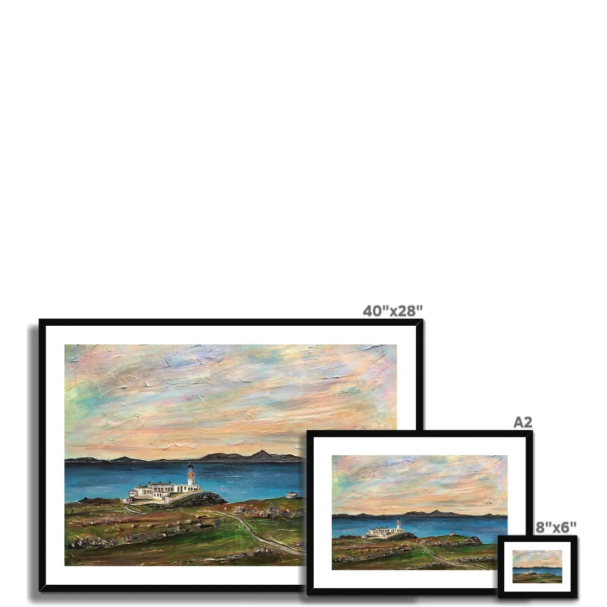 Neist Point Lighthouse Skye Framed & Mounted Print - Art Gallery Scotland Worldwide Shipping Scottish Landscape Paintings and Prints