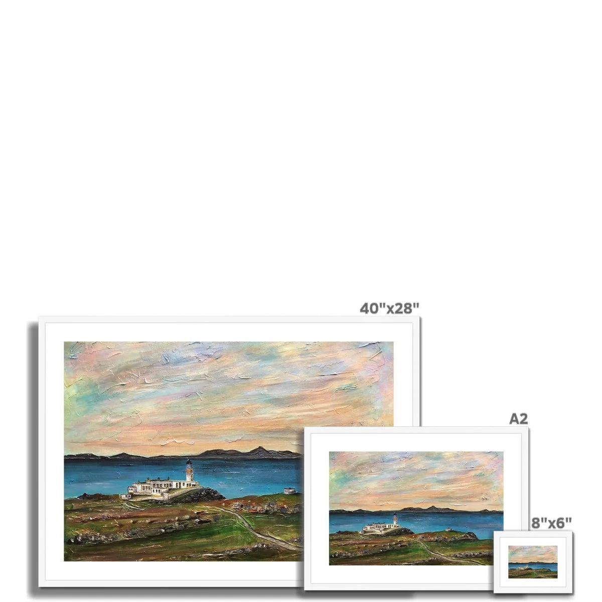 Neist Point Lighthouse Skye Framed & Mounted Print - Art Gallery Scotland Worldwide Shipping Scottish Landscape Paintings and Prints