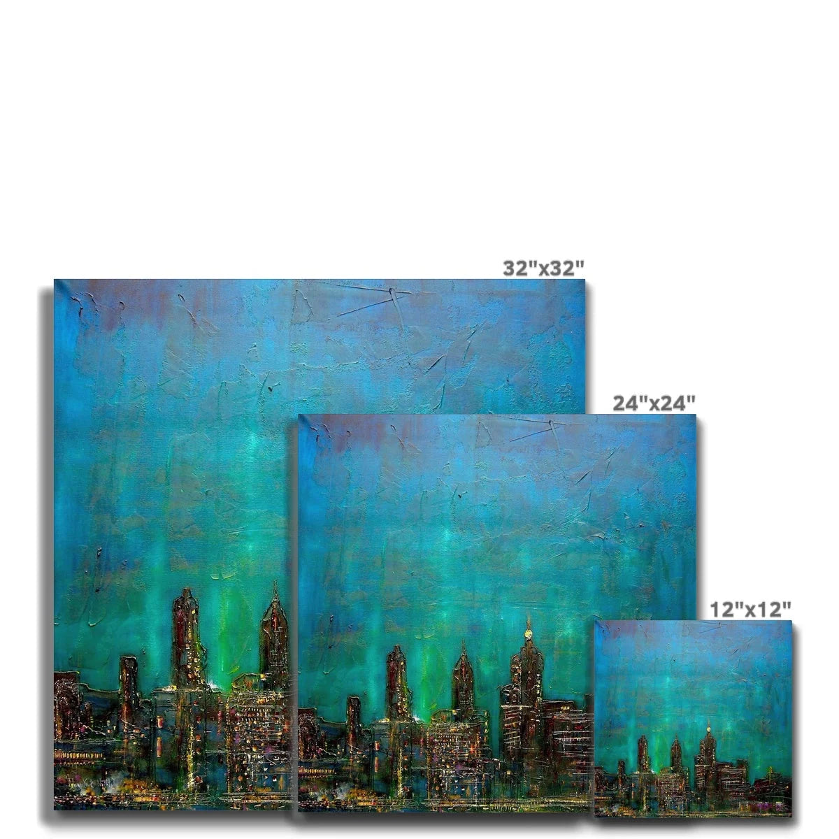 New York Nights Original Cityscape Painting on Canvas - World Art Gallery Scotland Worldwide Shipping Hunter Scottish Prints and Landscape