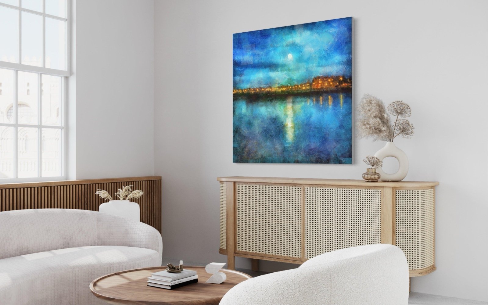 Portobello Moonlight Statement Interior Wall Art Canvas.