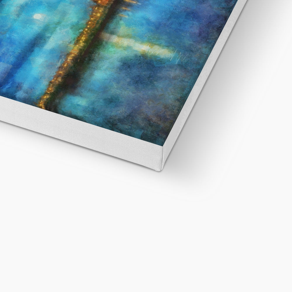 Portobello Moonlight Eco Art Canvas Print | Scottish Art Gifts