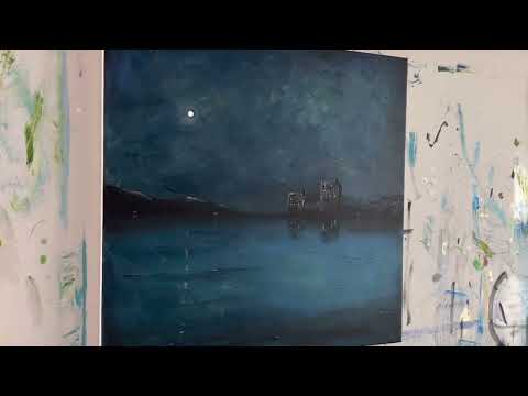 Eilean Donan Castle Prussian Twilight Original Scottish Landscape Painting.