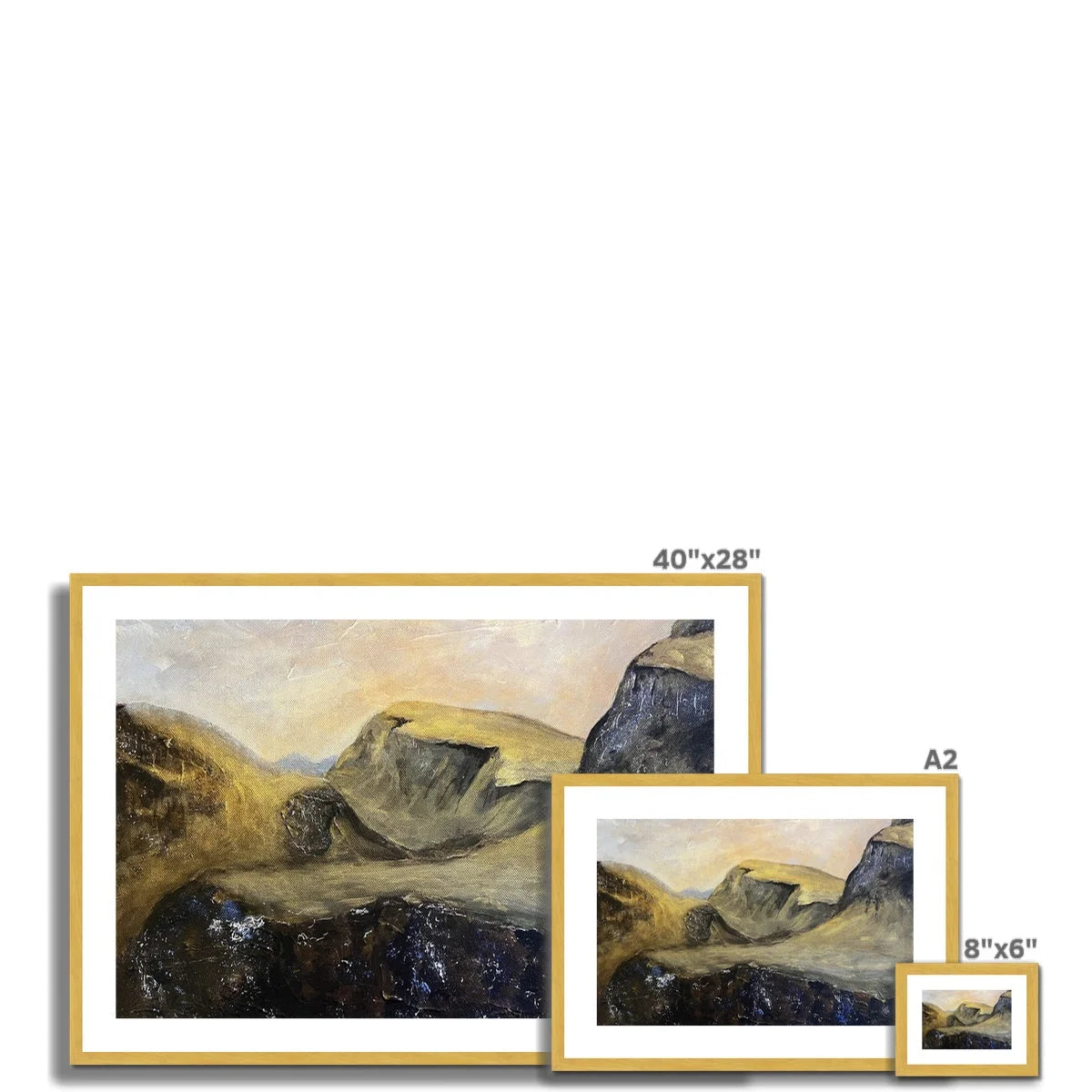 The Quiraing Antique Framed & Mounted Print - Skye Art Gallery Scotland Worldwide Shipping Scottish Landscape Paintings and Prints