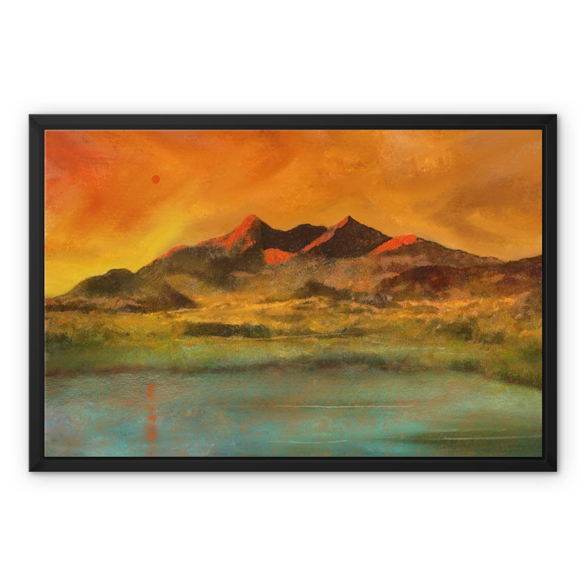 Red Moon Cuillin Framed Canvas.