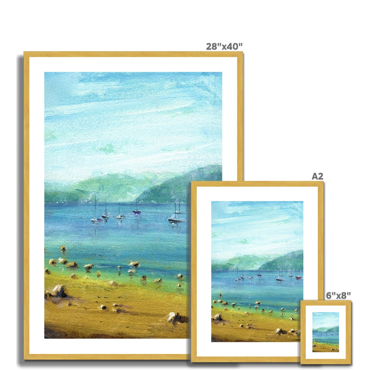 Scottish Paintings - ' A Clyde Summer Day ' Antique Framed & Mounted Print
