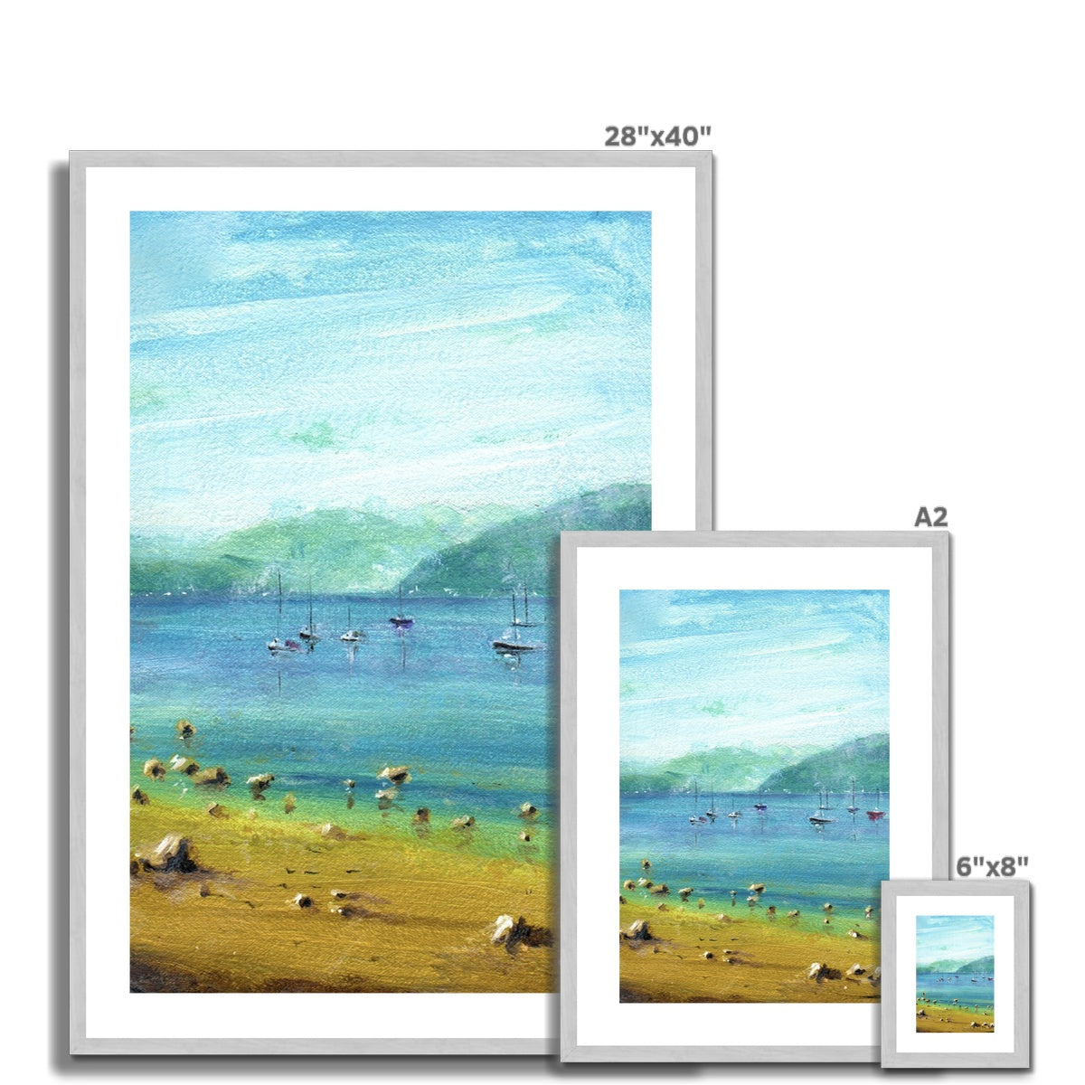 Scottish Paintings - ' A Clyde Summer Day ' Antique Framed & Mounted Print