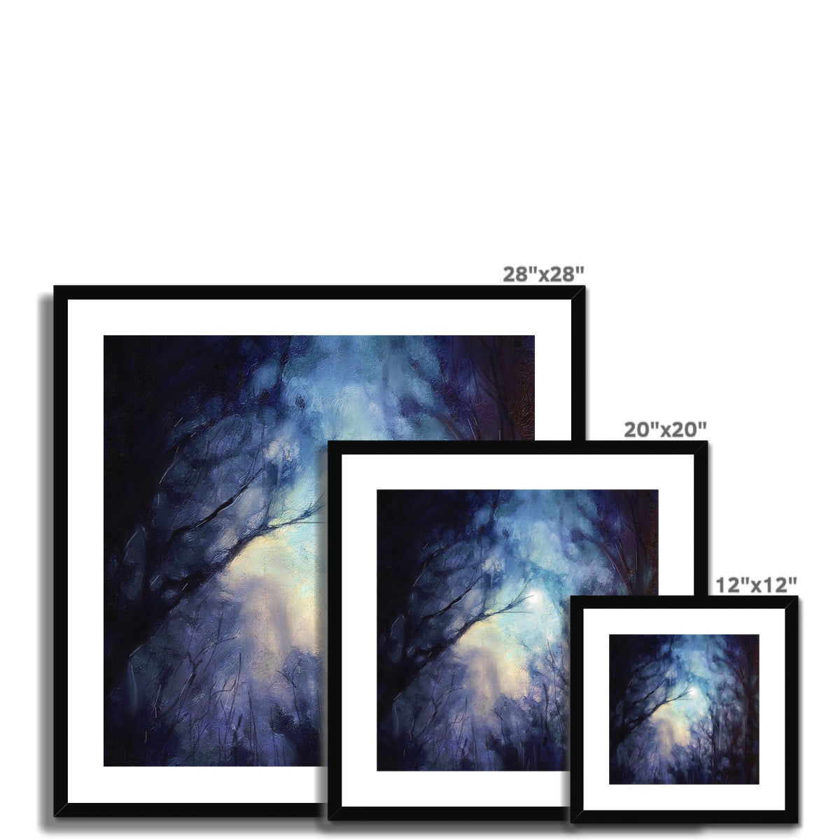 Scottish Paintings - ' A Moonlit Highland Wood ' Framed & Mounted Print