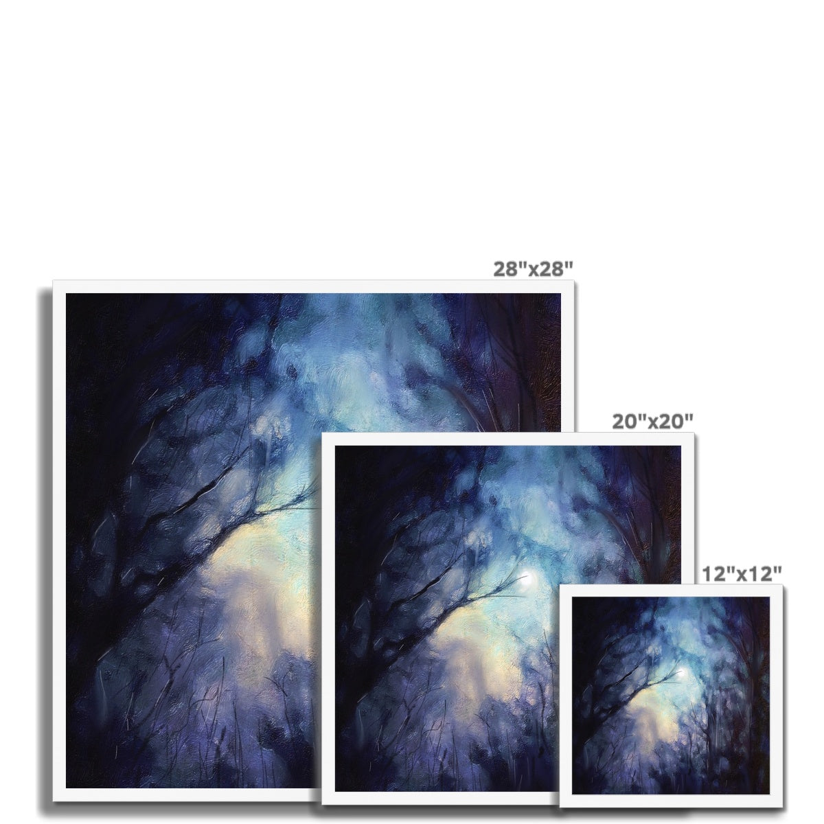 Scottish Paintings - ' A Moonlit Highland Wood ' Framed Print
