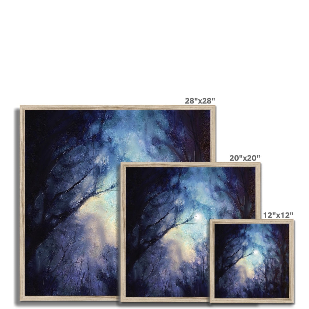 Scottish Paintings - ' A Moonlit Highland Wood ' Framed Print