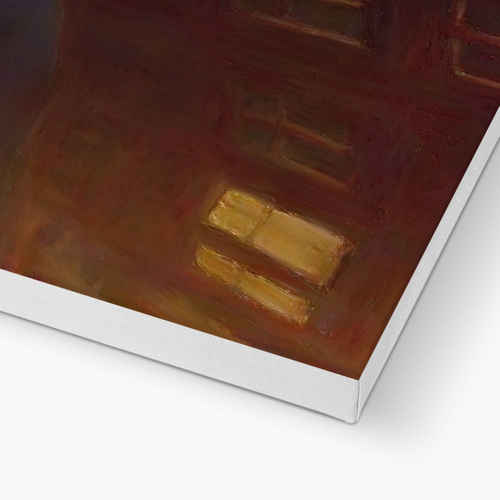 Scottish Paintings - ' A Moonlit Tenement ' Canvas
