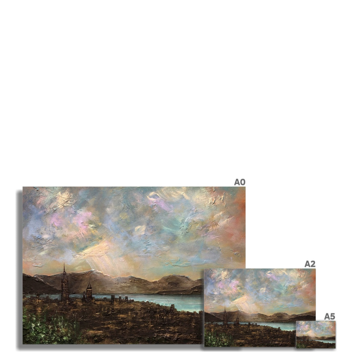 Scottish Paintings - ' Angels Fingers Over Greenock ' Fine Art Print