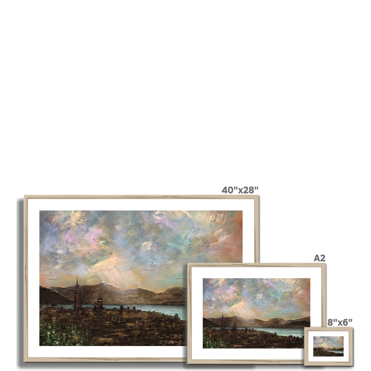 Scottish Paintings - ' Angels Fingers Over Greenock ' Framed & Mounted Print