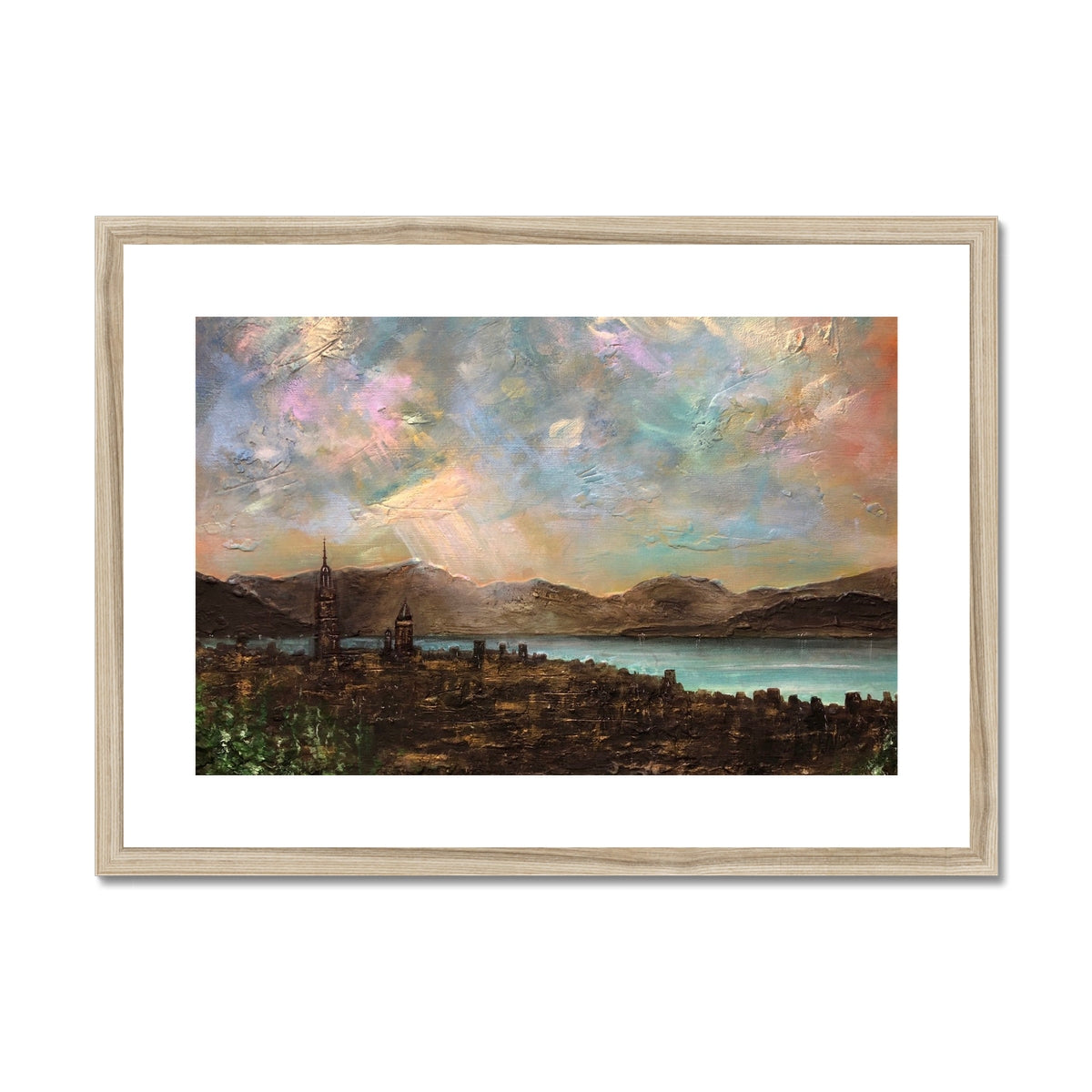 Scottish Paintings - ' Angels Fingers Over Greenock ' Framed & Mounted Print