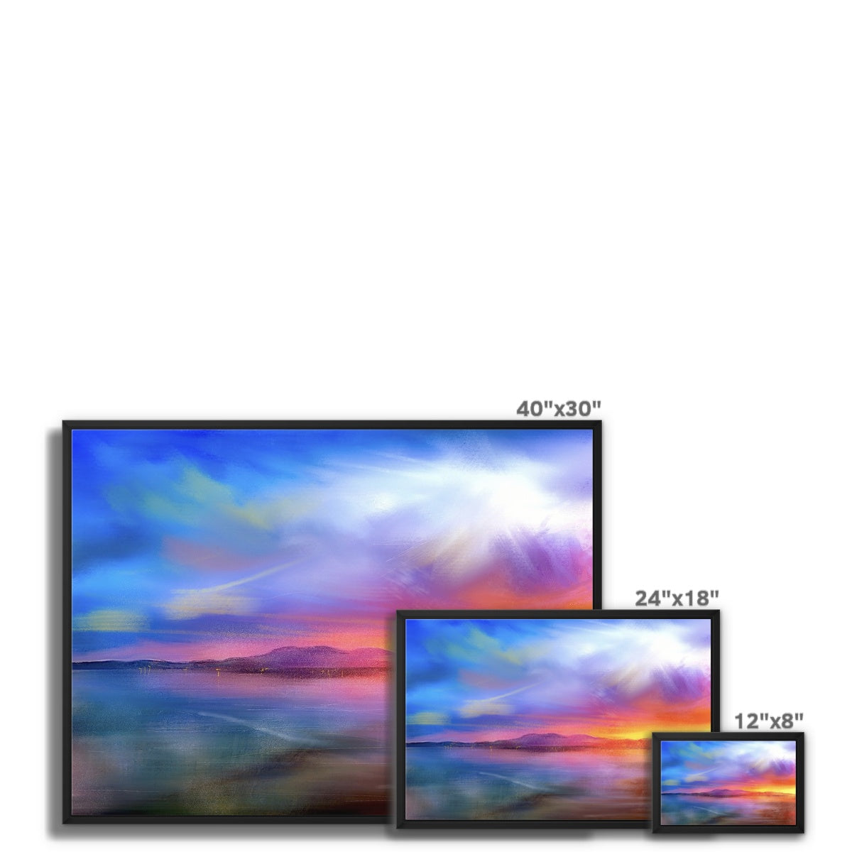 Scottish Paintings - ' Arran Sunset ' Framed Canvas