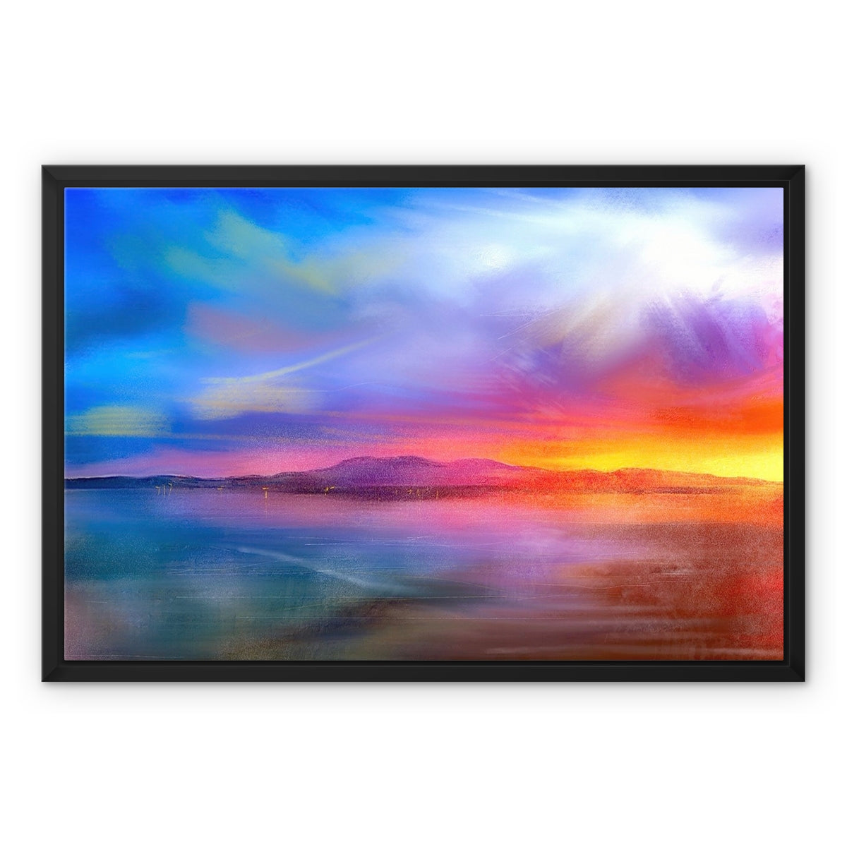 Scottish Paintings - ' Arran Sunset ' Framed Canvas