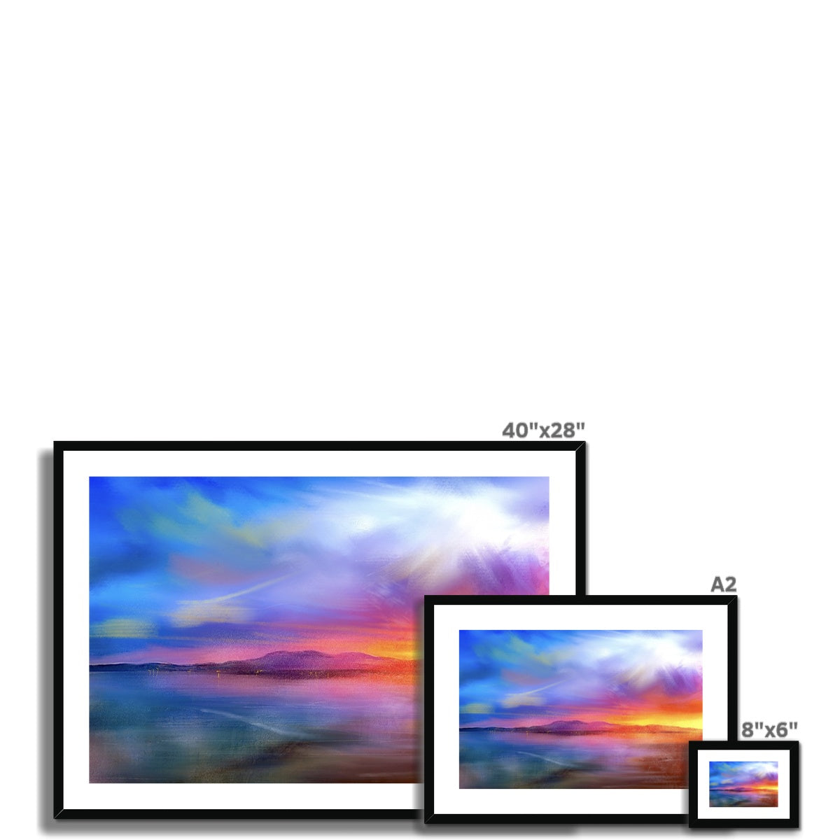 Scottish Paintings - ' Arran Sunset ' Framed & Mounted Print