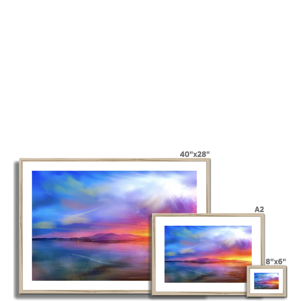 Scottish Paintings - ' Arran Sunset ' Framed & Mounted Print